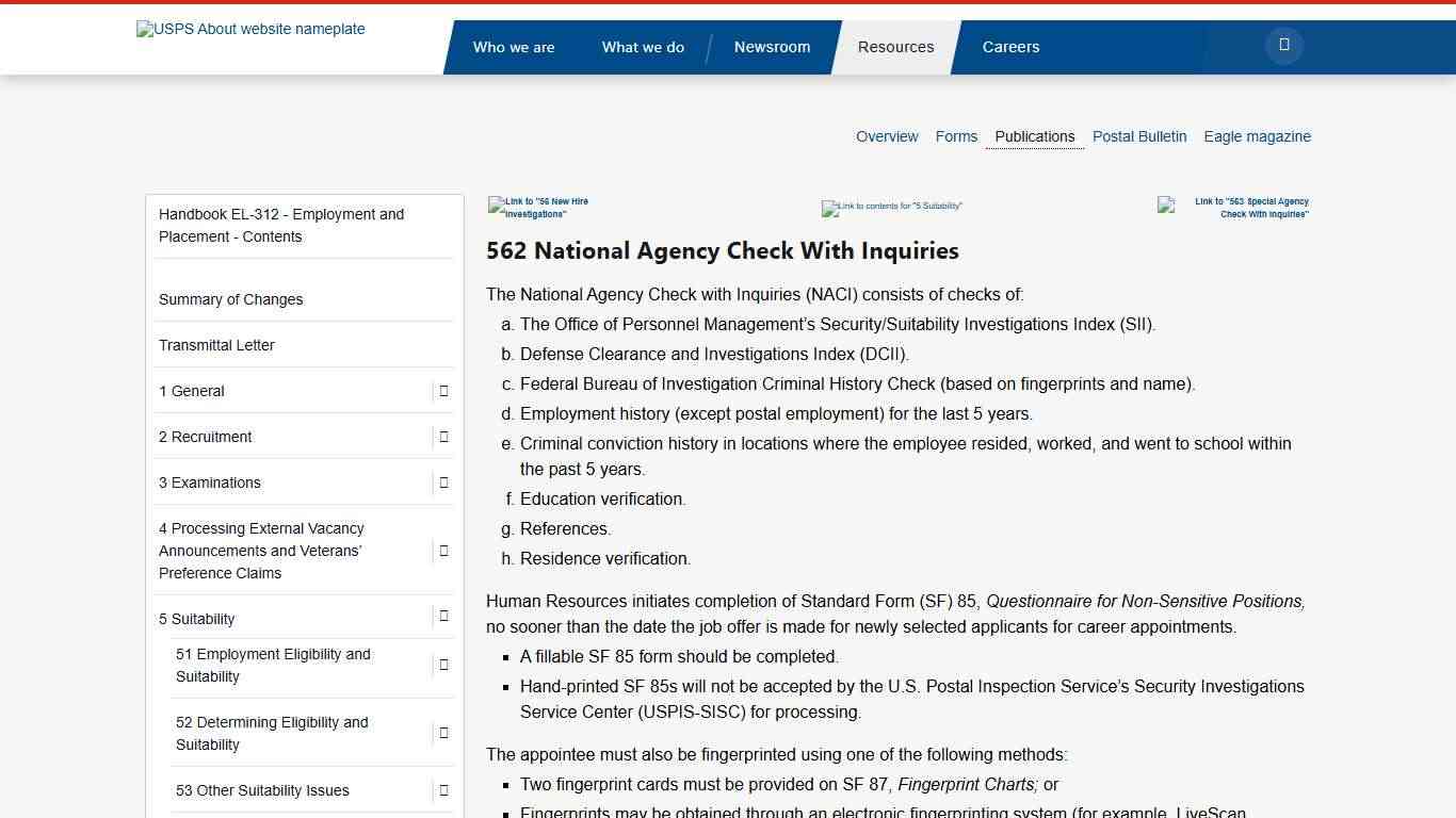 562 National Agency Check With Inquiries
